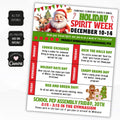 personalized christmas spirit week schedule for schools and work